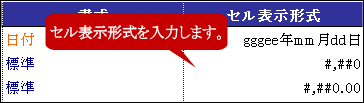 セル表示形式