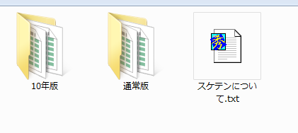 展開後のフォルダ
